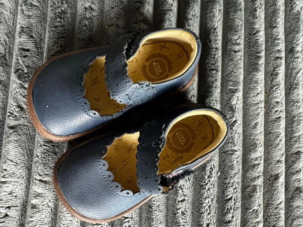 Livie and Luca Girls Navy Blue Leather Mary Jane’s Size 4